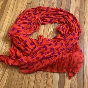 Purple & orange/red elephant scarf